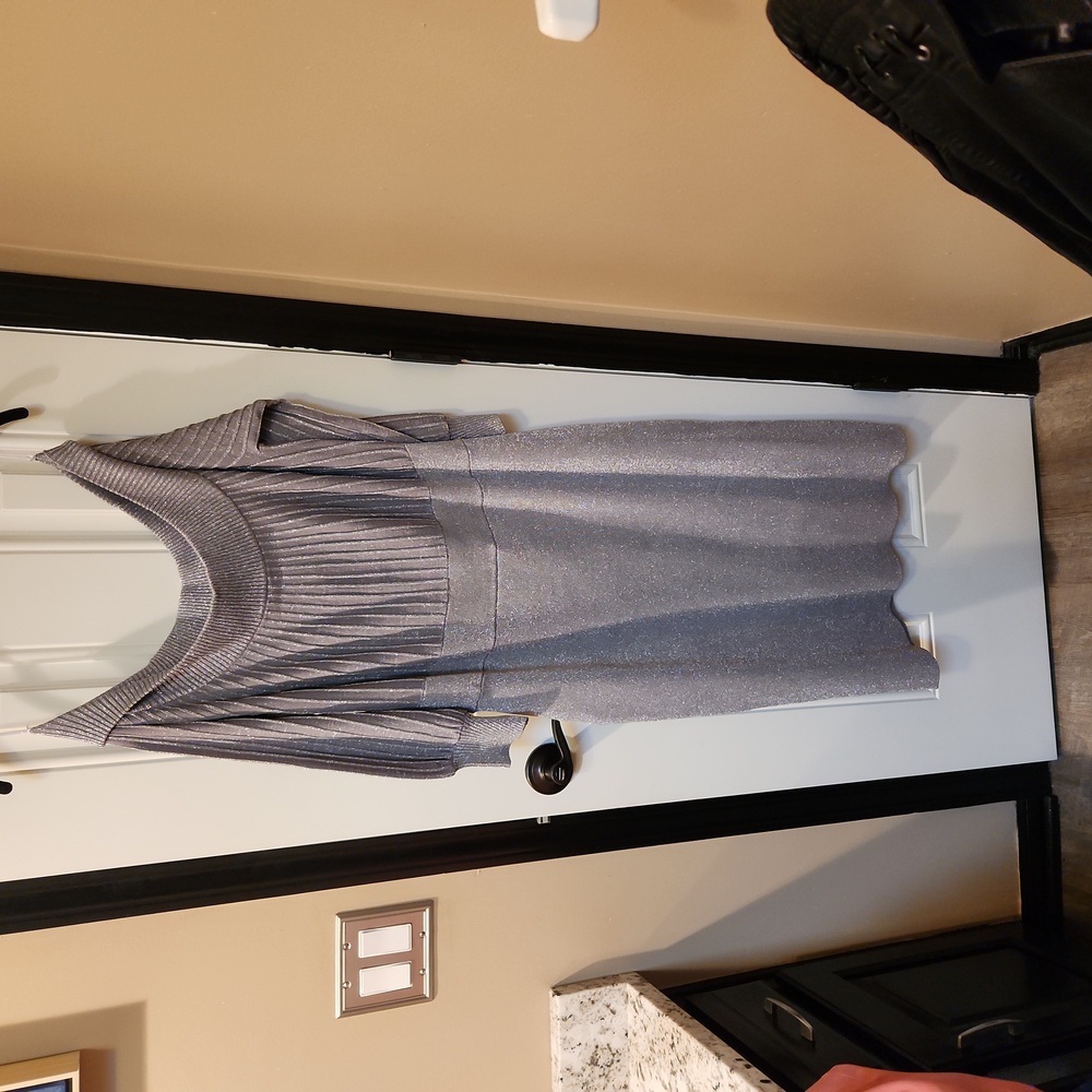 Sparkle grey off shoulder dress xxl NWT